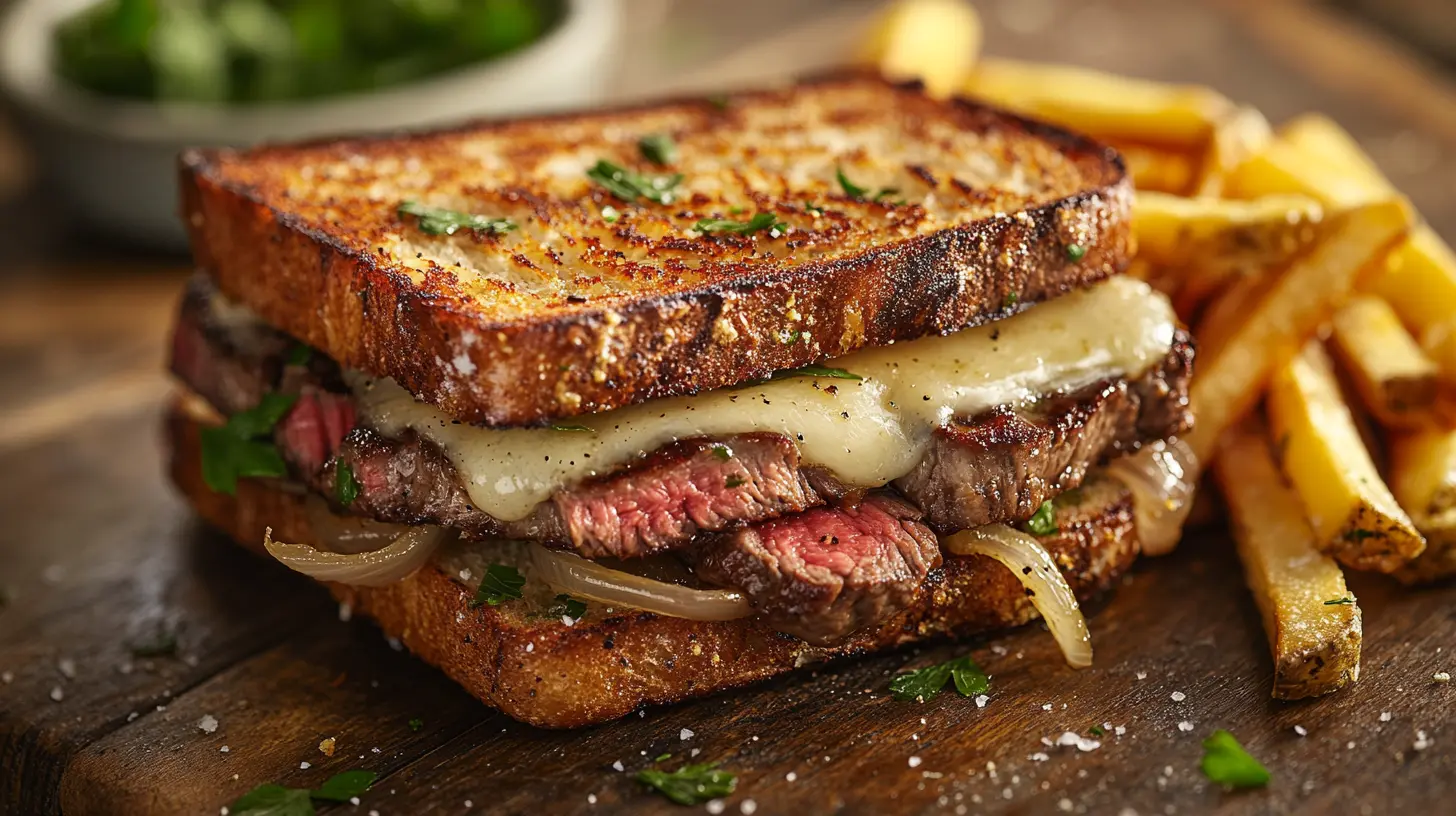 Make This Epic Steak Sandwich recipe : Insanely Delicious! 4 Juicy steak sandwich recipe with cheese, onions, and crispy bread