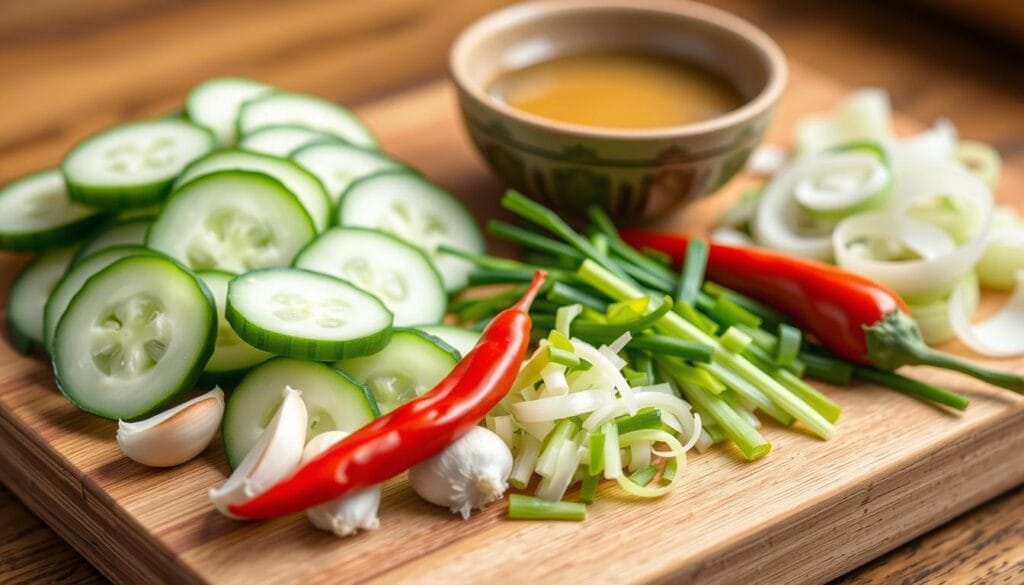 Authentic Din Tai Fung cucumber salad recipe ingredients and presentation Authentic Din Tai Fung cucumber salad recipe ingredients and presentation