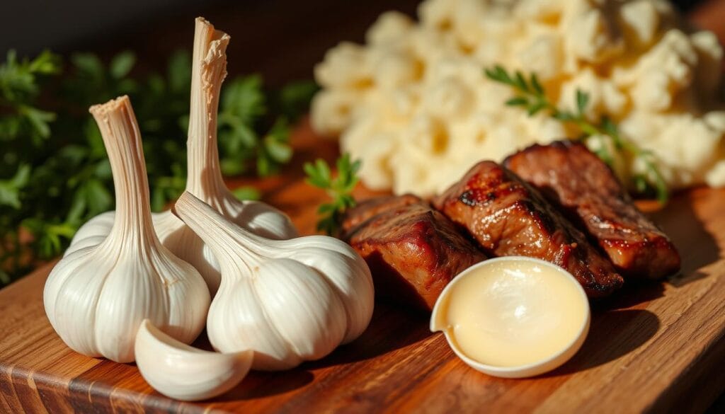 Garlic Butter Steak Bites and Mashed Potatoes Ingredients Garlic Butter Steak Bites and Mashed Potatoes Ingredients
