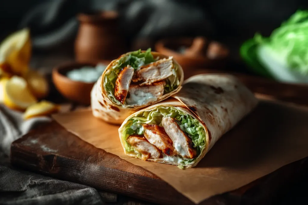 Chicken Caesar Wrap Calories: What You Need to Know Before You Take a Bite 3 Light Chicken Caesar Wrap Inside View
