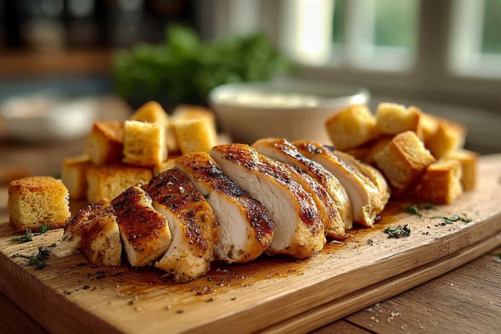 The Best Chicken Caesar Salad You’ll Ever Make 4 sliced grilled chicken for caesar salad