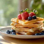 Golden Waffles with Fresh Berries and Syrup 150x150 1