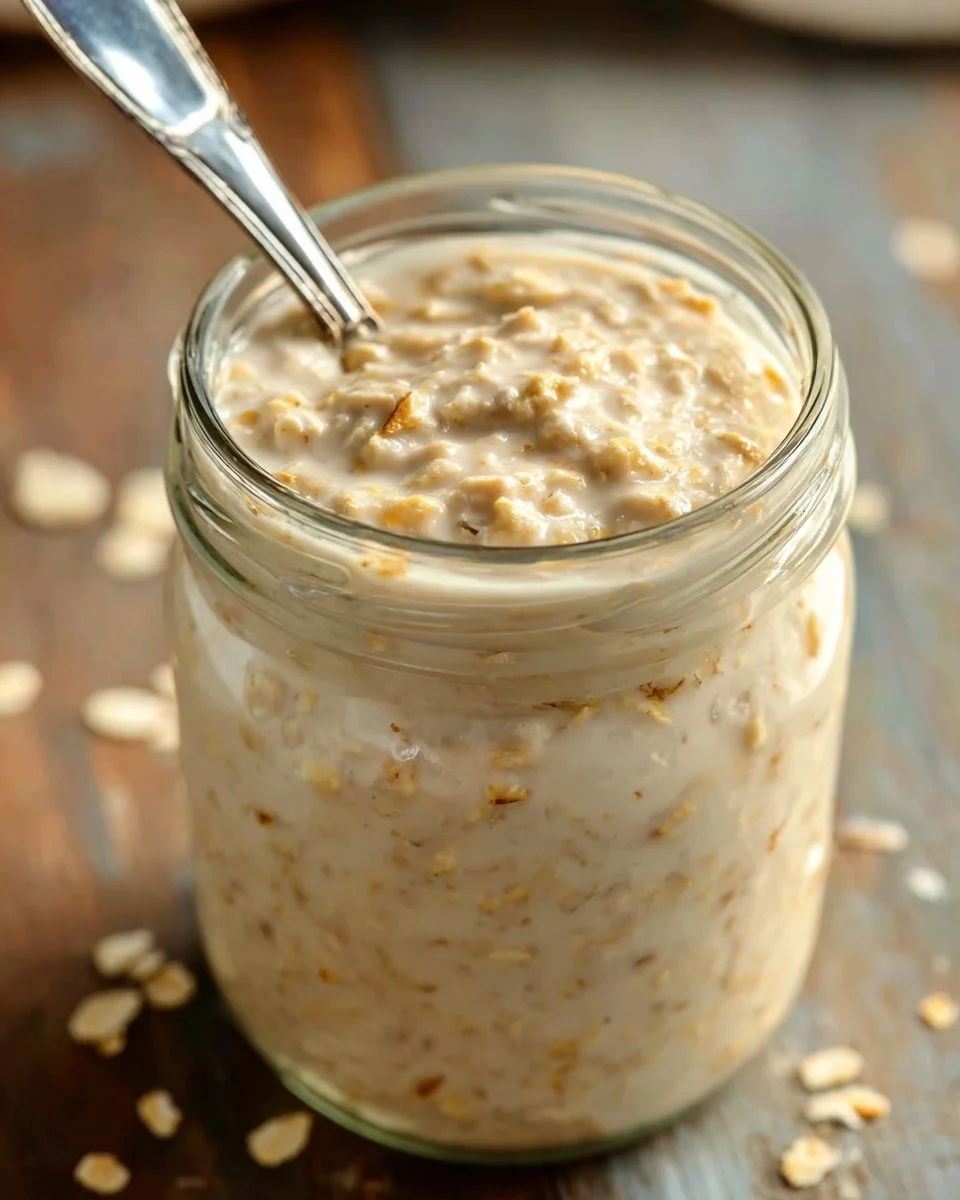 Basic Overnight Oats 3 Bowl of basic overnight oats topped with fruits and nuts for a healthy breakfast
