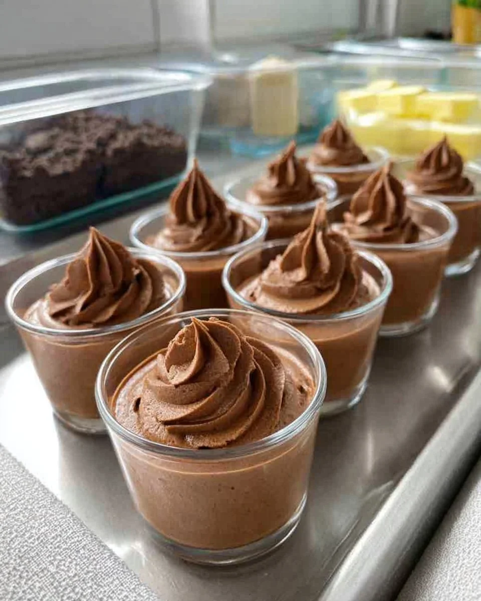 Chocolate Mousse 2 Delicious chocolate mousse dessert topped with whipped cream and chocolate shavings.