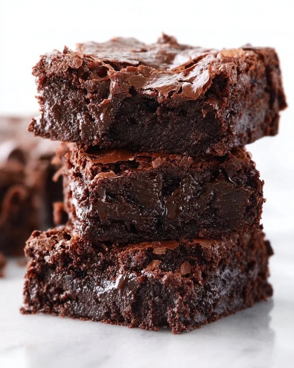 Easy Brownies 2 Delicious homemade easy brownies on a cooling rack.