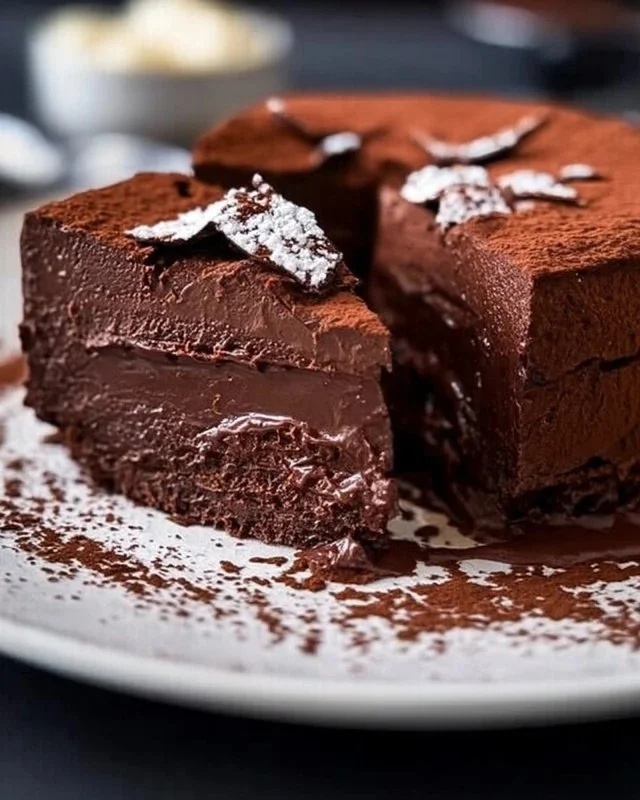 Flourless Chocolate Cake 2 Delicious Flourless Chocolate Cake topped with chocolate ganache