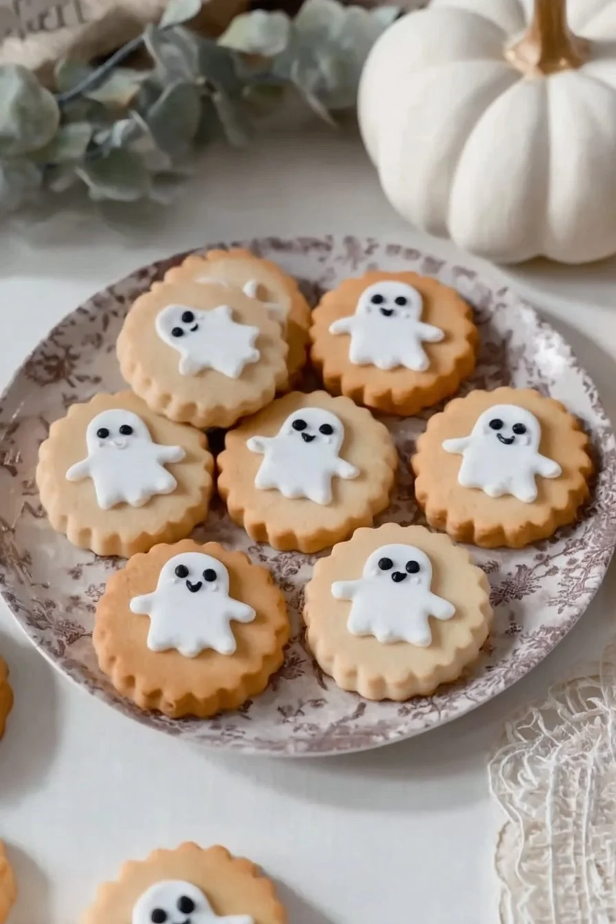 Ghost Cookies 2 Delicious Ghost Cookies decorated for Halloween