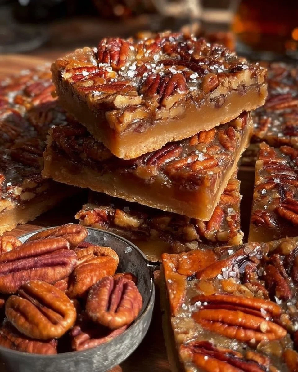 Salted Maple Pecan Pie Bars 3 Salted Maple Pecan Pie Bars with rich pecan topping and maple glaze