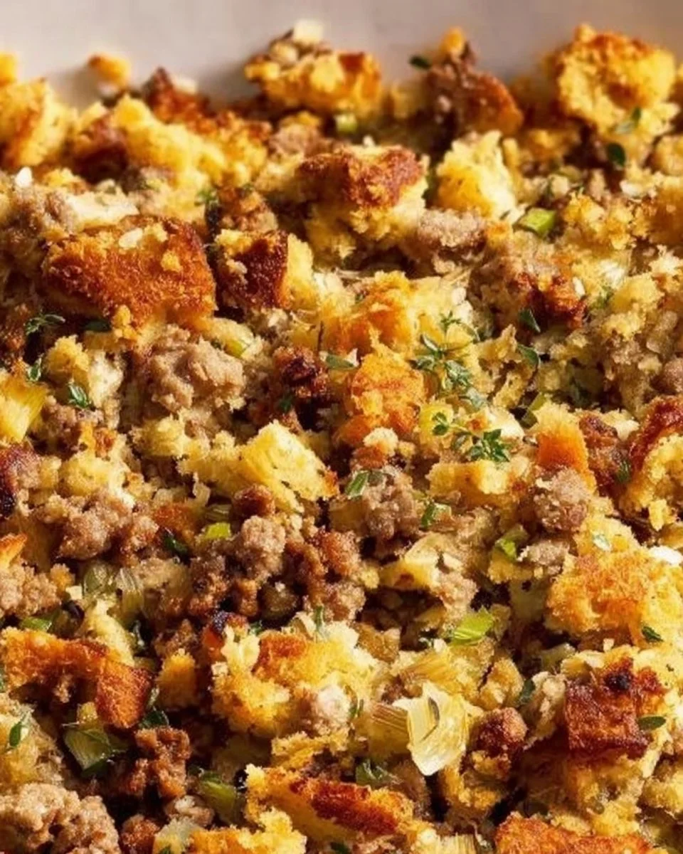 Sausage Stuffing 2 Delicious homemade sausage stuffing for holiday meals.