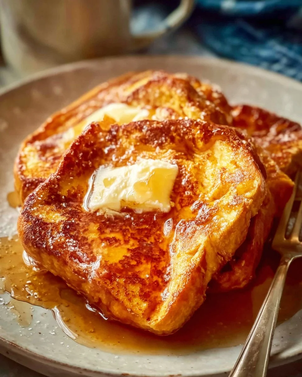 The Best French Toast 2 Delicious plate of the best French toast topped with fruits and syrup