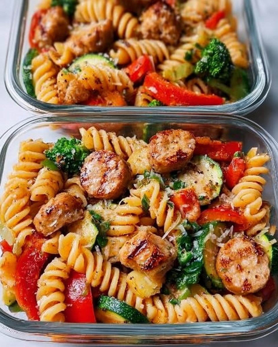 Chicken Sausage Pasta Meal Prep Bowl
