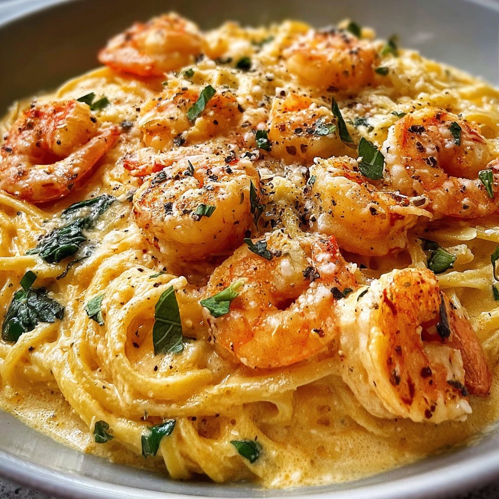 Creamy Garlic Shrimp Pasta