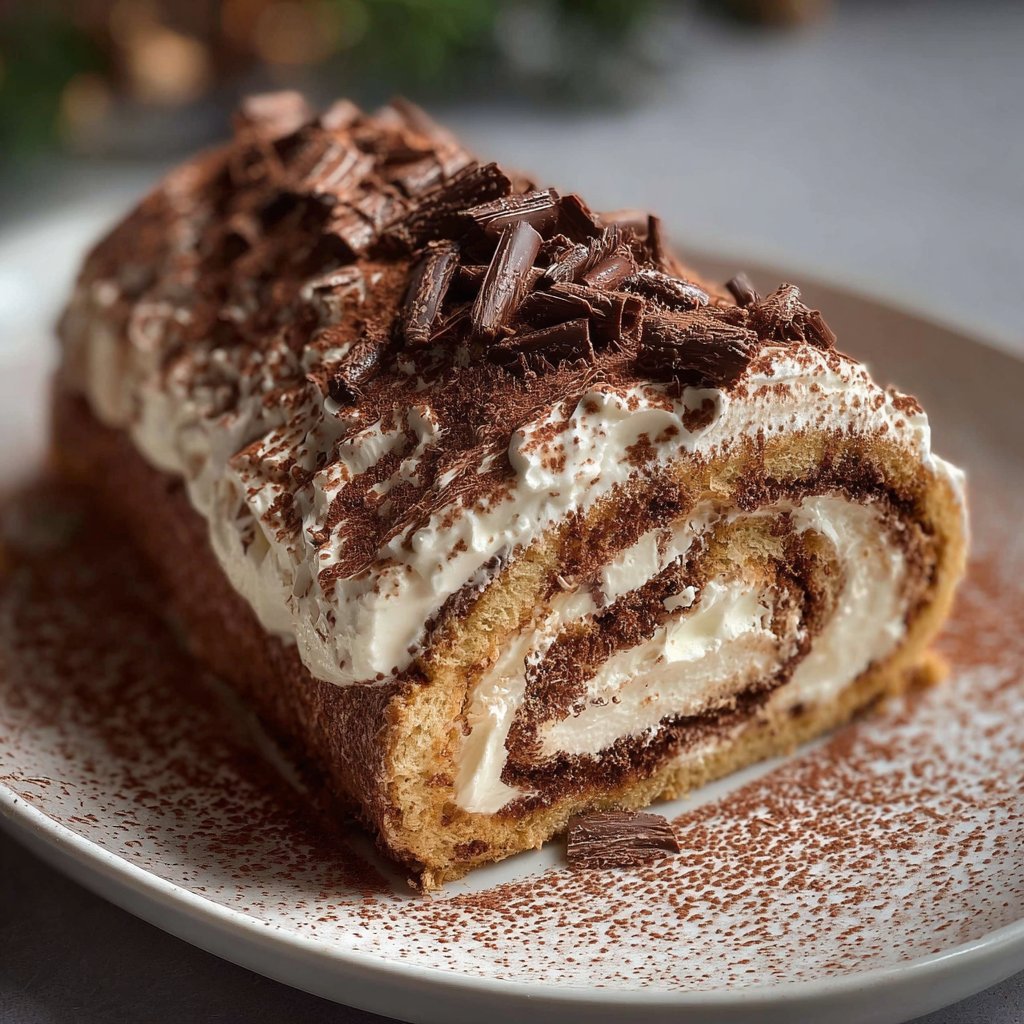 Quick Tiramisu Yule Log Cake