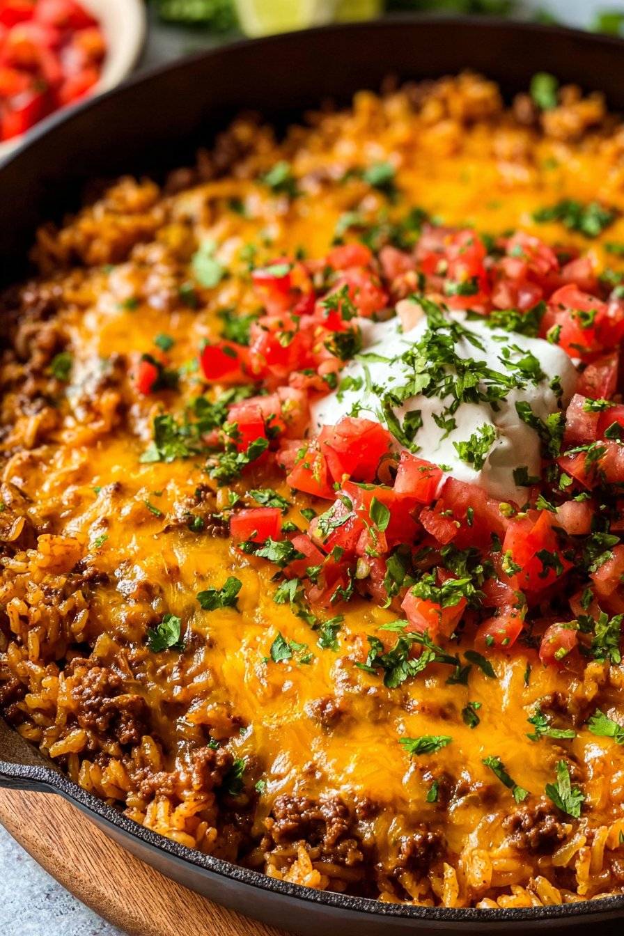 Cheesy Taco Rice Skillet 2 Cheesy Taco Rice Skillet
