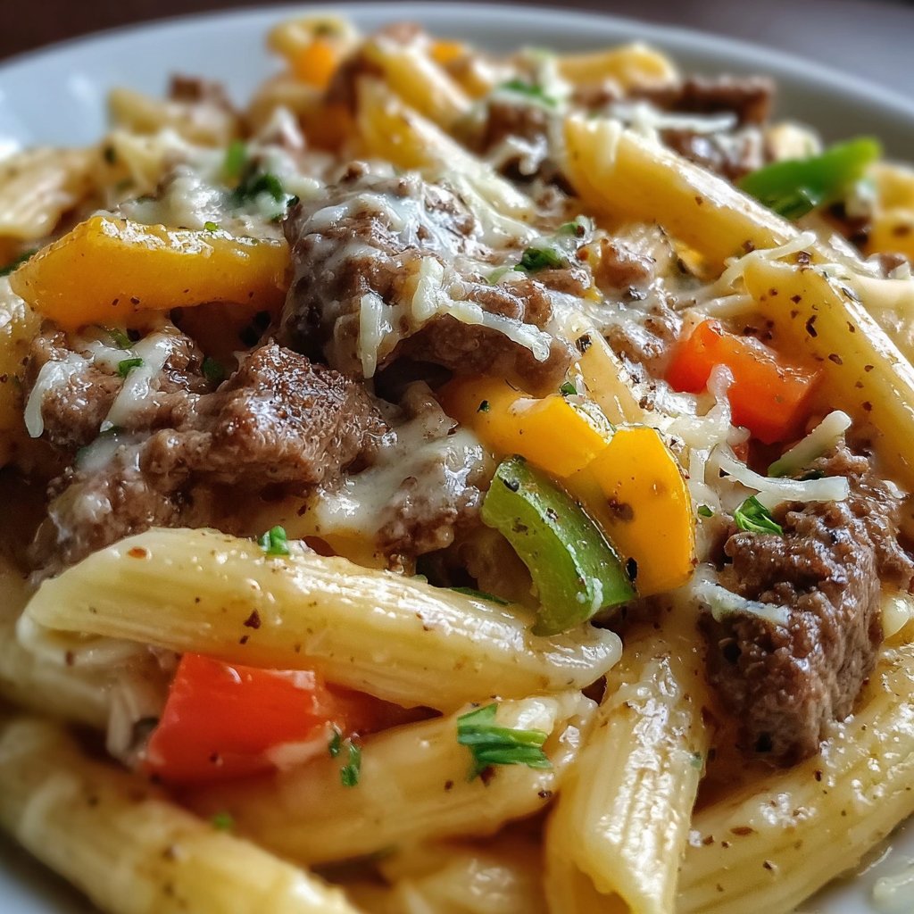 Philly Cheese Steak Pasta