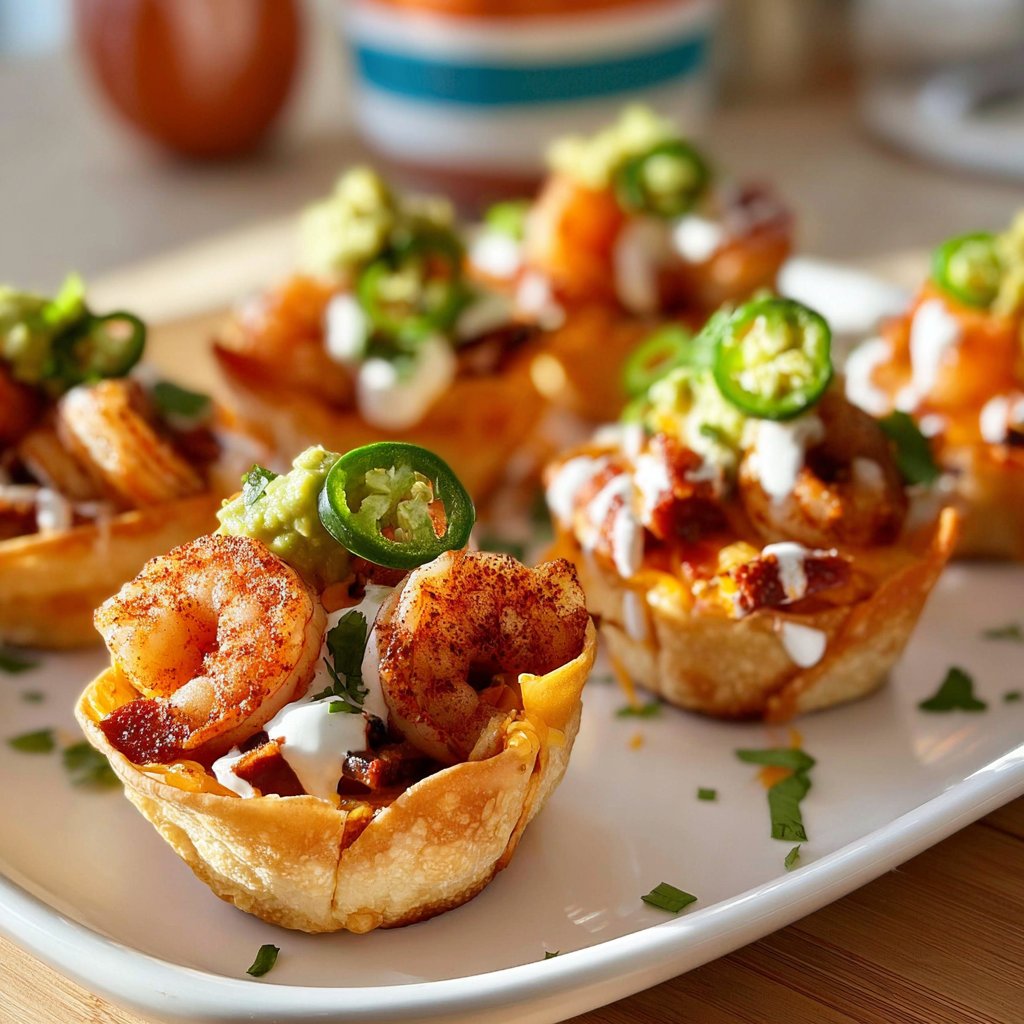Shrimp Chimichanga Cups 2 Shrimp Chimichanga Cups