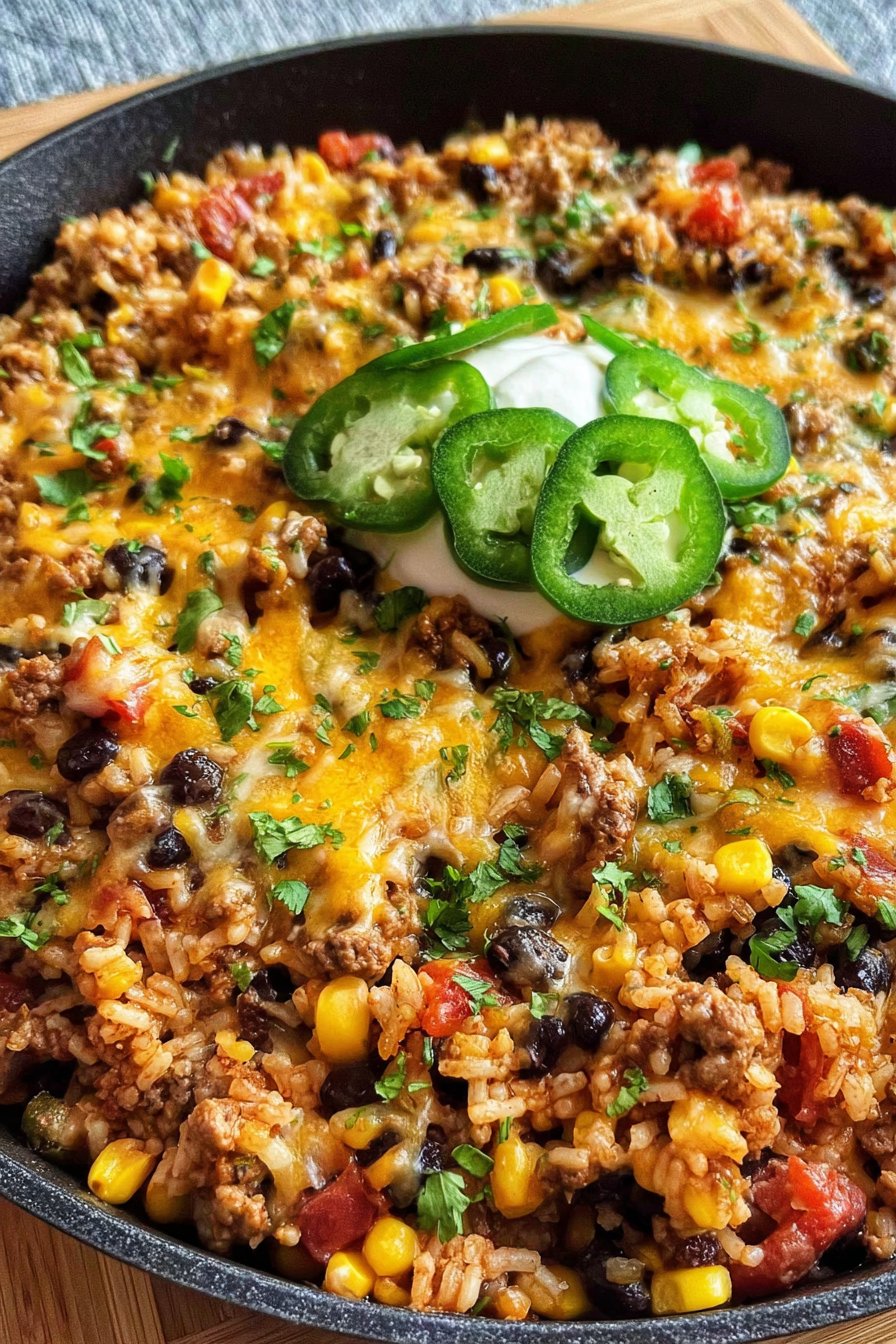 Cheesy Taco Rice Skillet