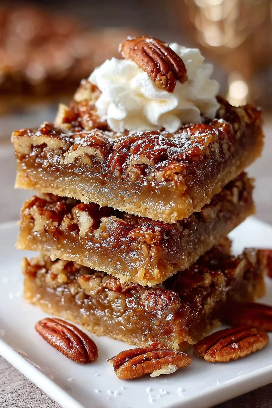Best Ever Pecan Pie Bars 1 Delicious best ever pecan pie bars fresh out of the oven.