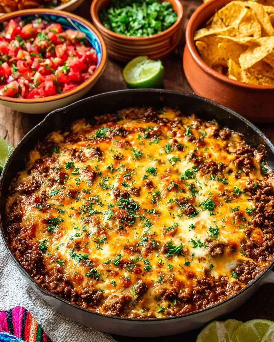 Cheesy Taco Rice Skillet 3 Cheesy Taco Rice Skillet garnished and ready to serve