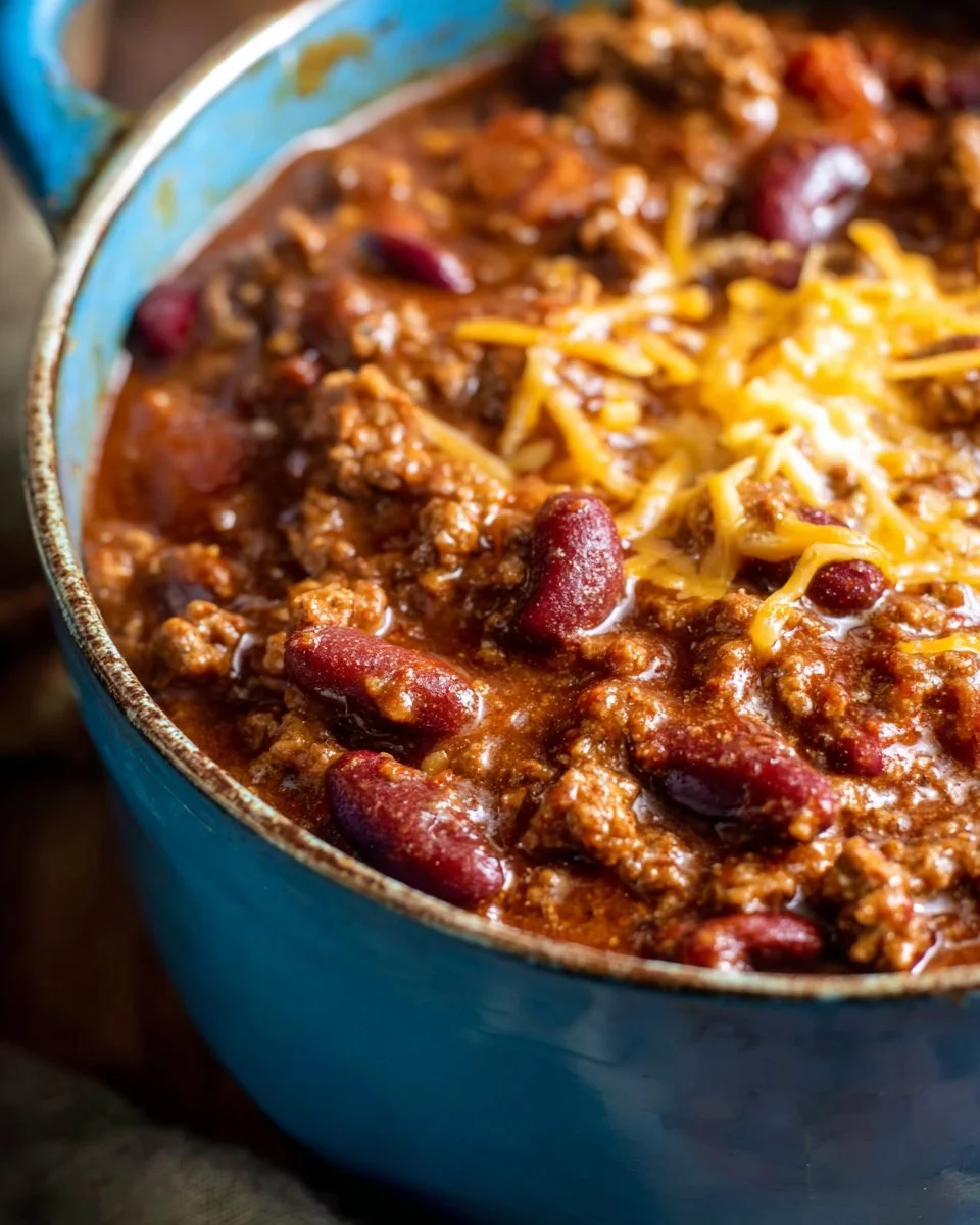 Classic Homemade Chili Recipe 3 Delicious bowl of chili topped with cheese and herbs