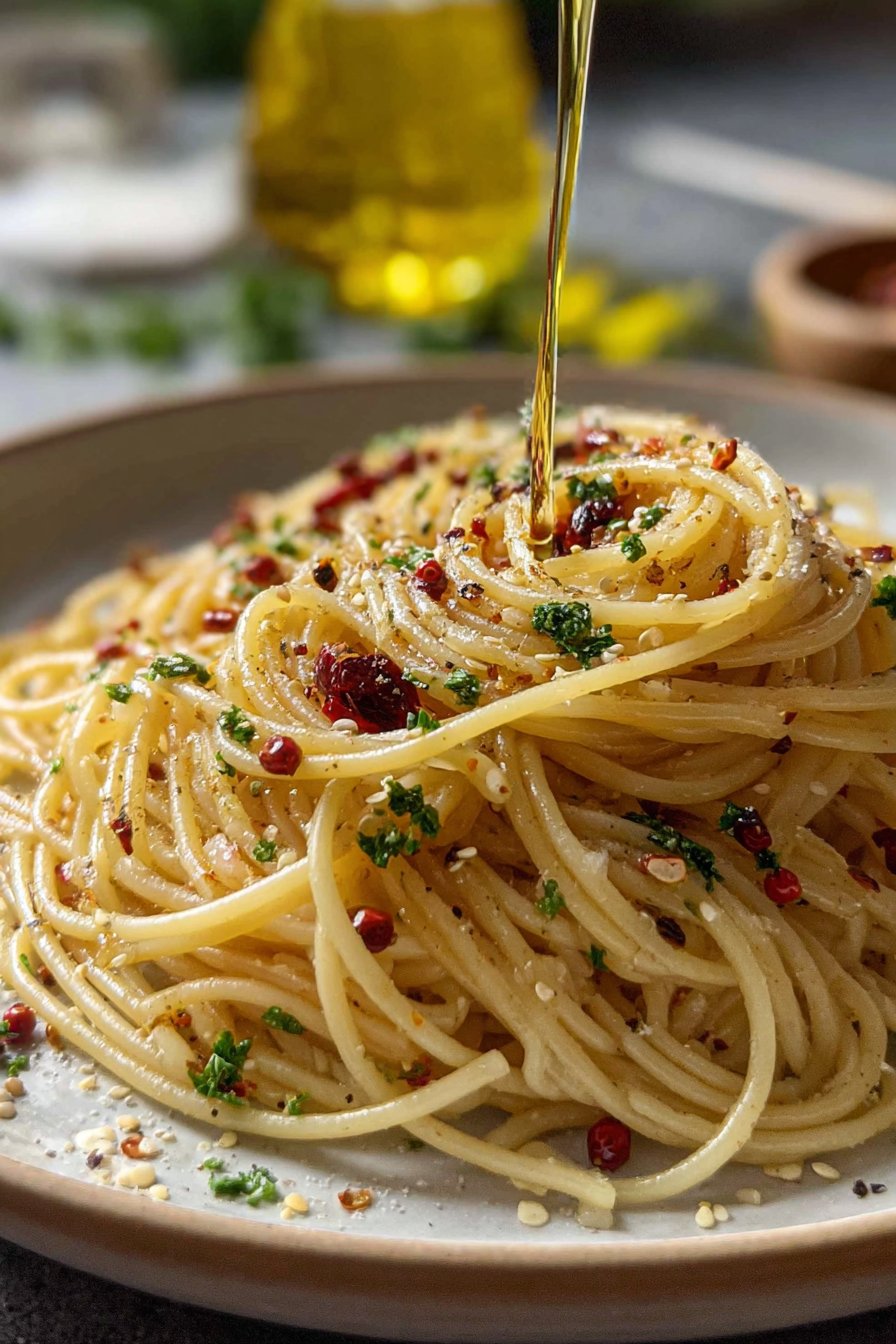 Sizzling Spaghetti (Garlic and Oil)