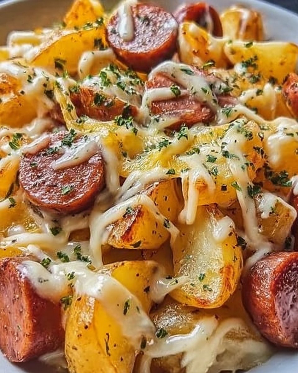 Cheesy Ranch Potatoes and Smoked Sausage 2 Cheesy Ranch Potatoes and Smoked Sausage