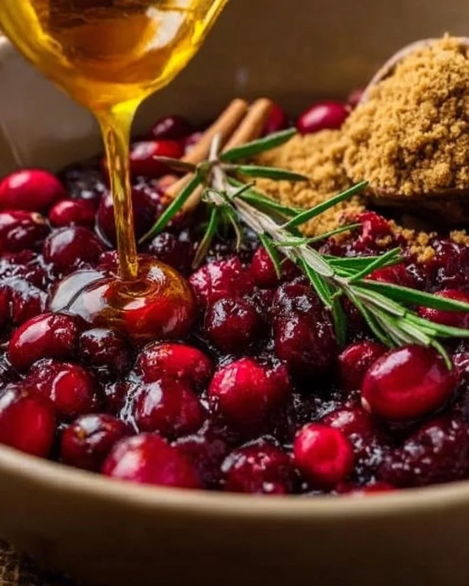 Elegant Honey Bourbon Cranberry Sauce 3 Elegant honey bourbon cranberry sauce with rich flavors for holiday meals