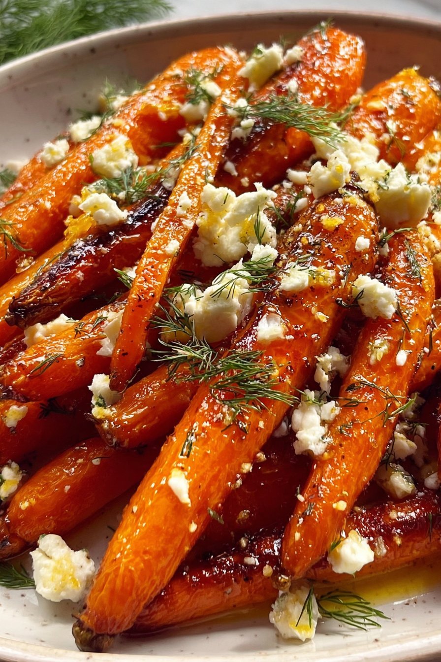 Honey Roasted Carrots with Feta & Dill