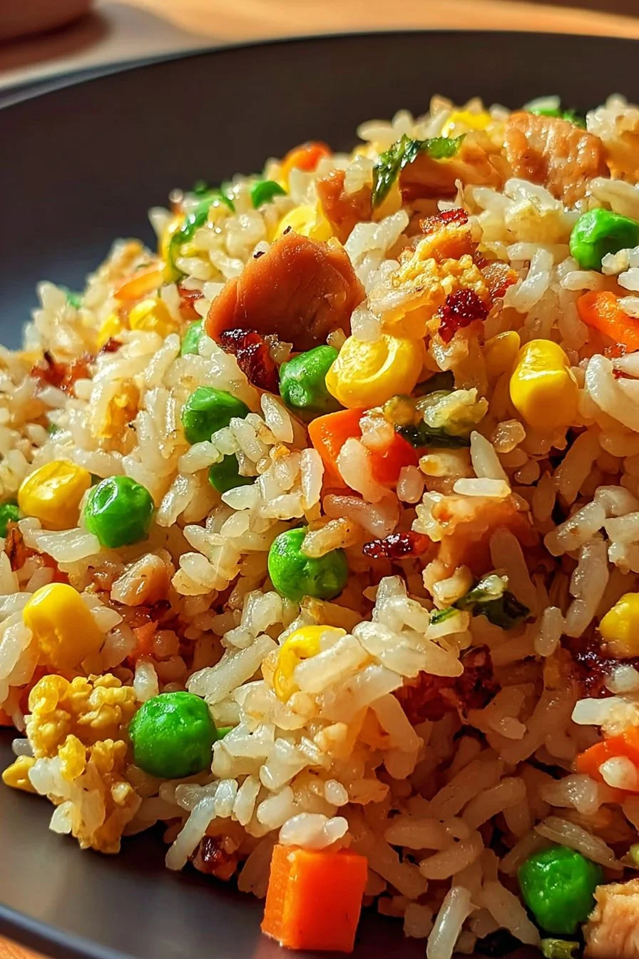 Freakin’ Fantastic Fried Rice 3 Bowl of Freakin’ Fantastic Fried Rice topped with vegetables and herbs