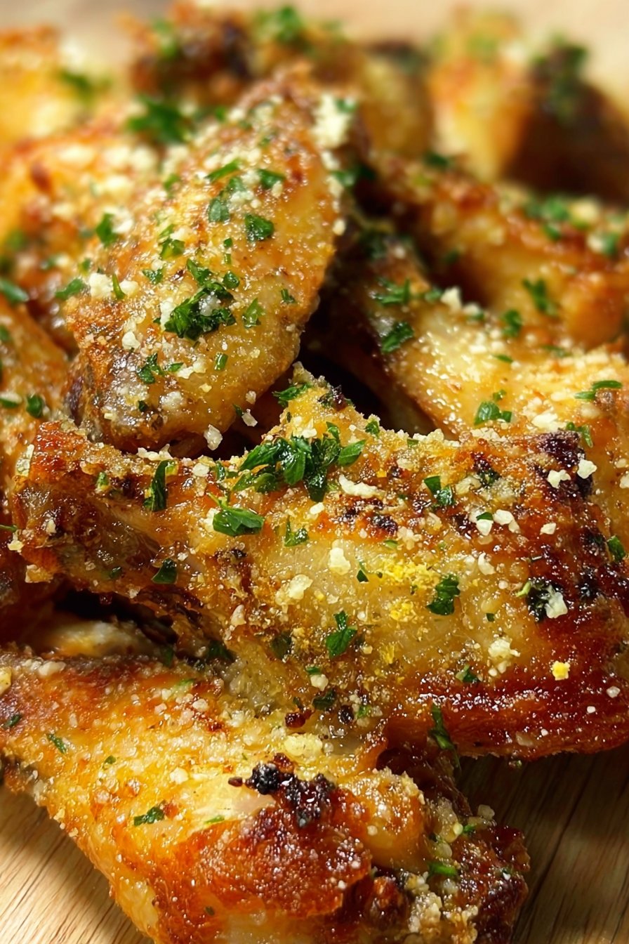 Crispy Baked Garlic Parmesan Chicken Wings 2 Crispy Baked Garlic Parmesan Chicken Wings