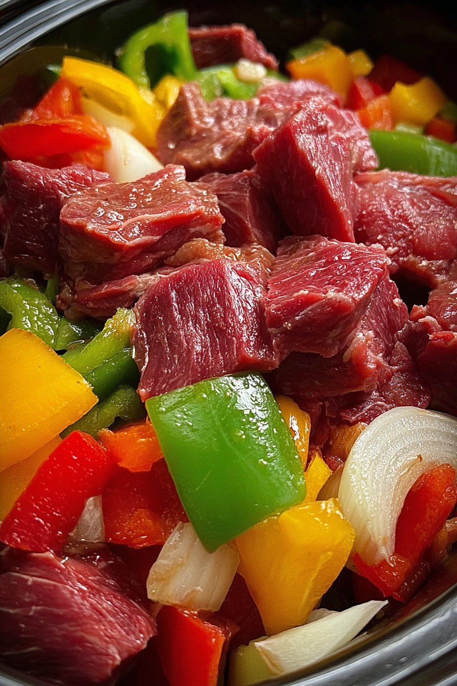 Easy Slow Cooker Pepper Steak