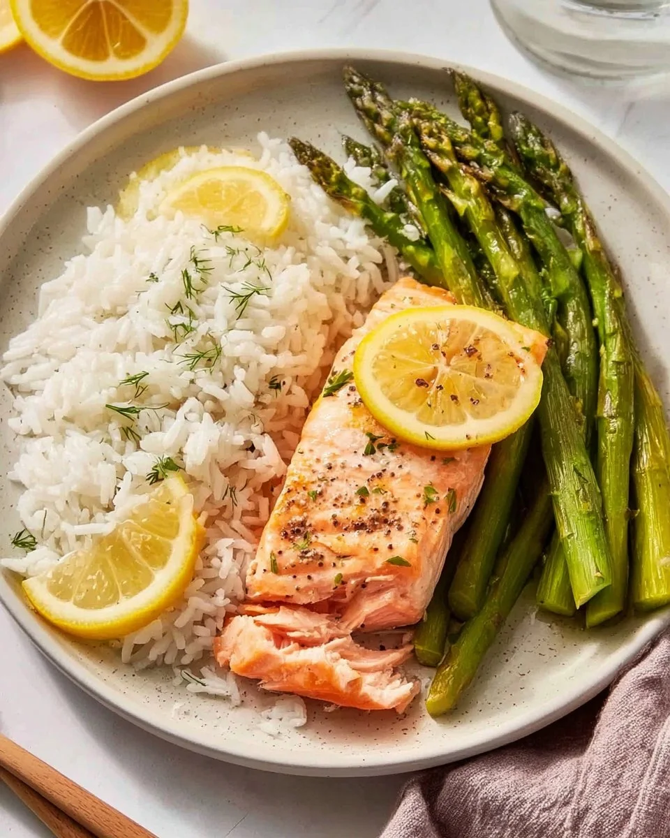 Sheet Pan Lemon Salmon 3 Delicious sheet pan lemon salmon garnished with herbs and lemon slices