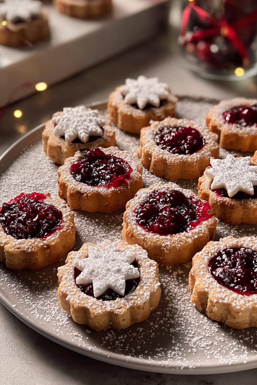 Cranberry Linzer Cookies