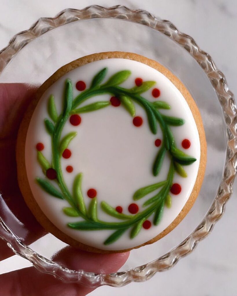 How to Make Cute Wreath Cookies (Easy Royal Icing Design) 2 tZrTeqeq0Vahn4Y8m1tY9mpbr3ic0krgbcIzBV7F