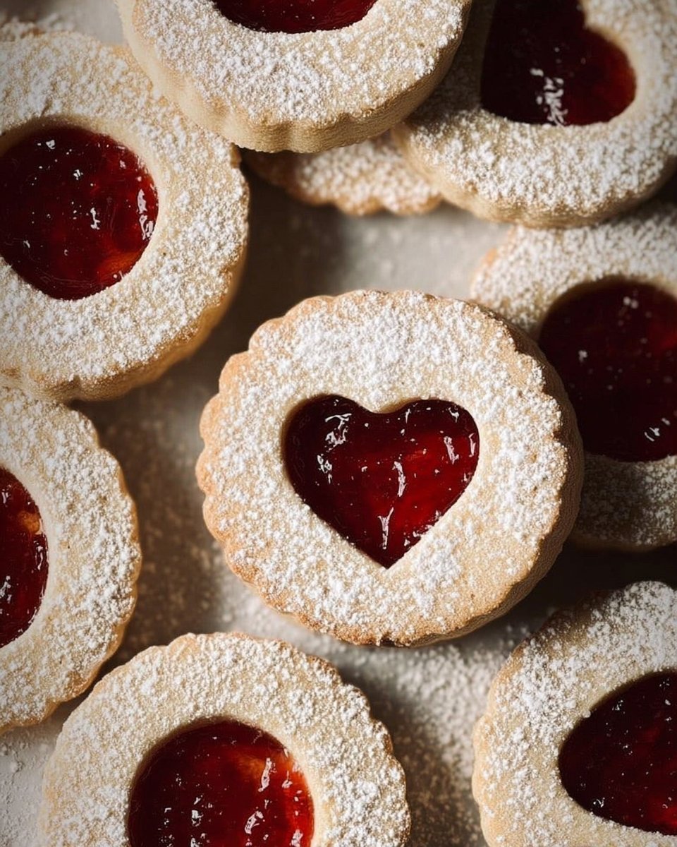 Linzer cookies with Italian strawberry jam