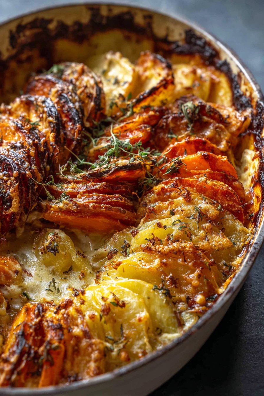 Cheesy Root Vegetable Gratin