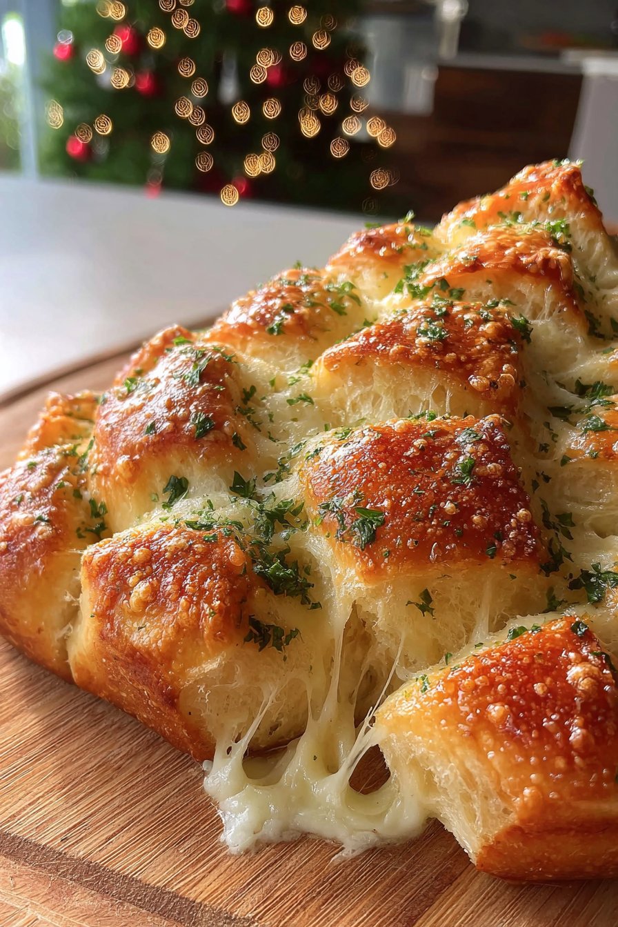 Christmas tree pull apart bread