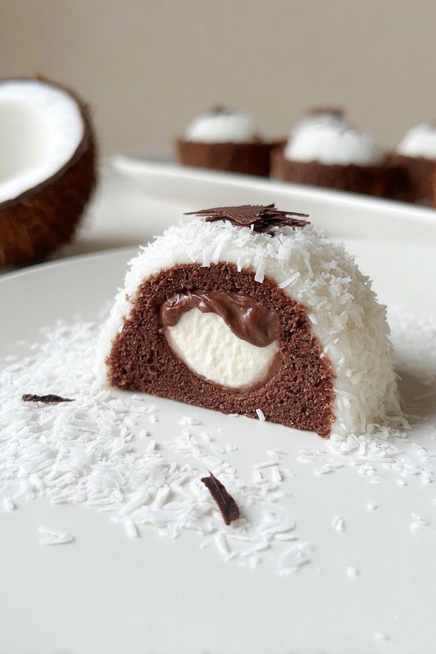 Coconut Dome with Chocolate Spread