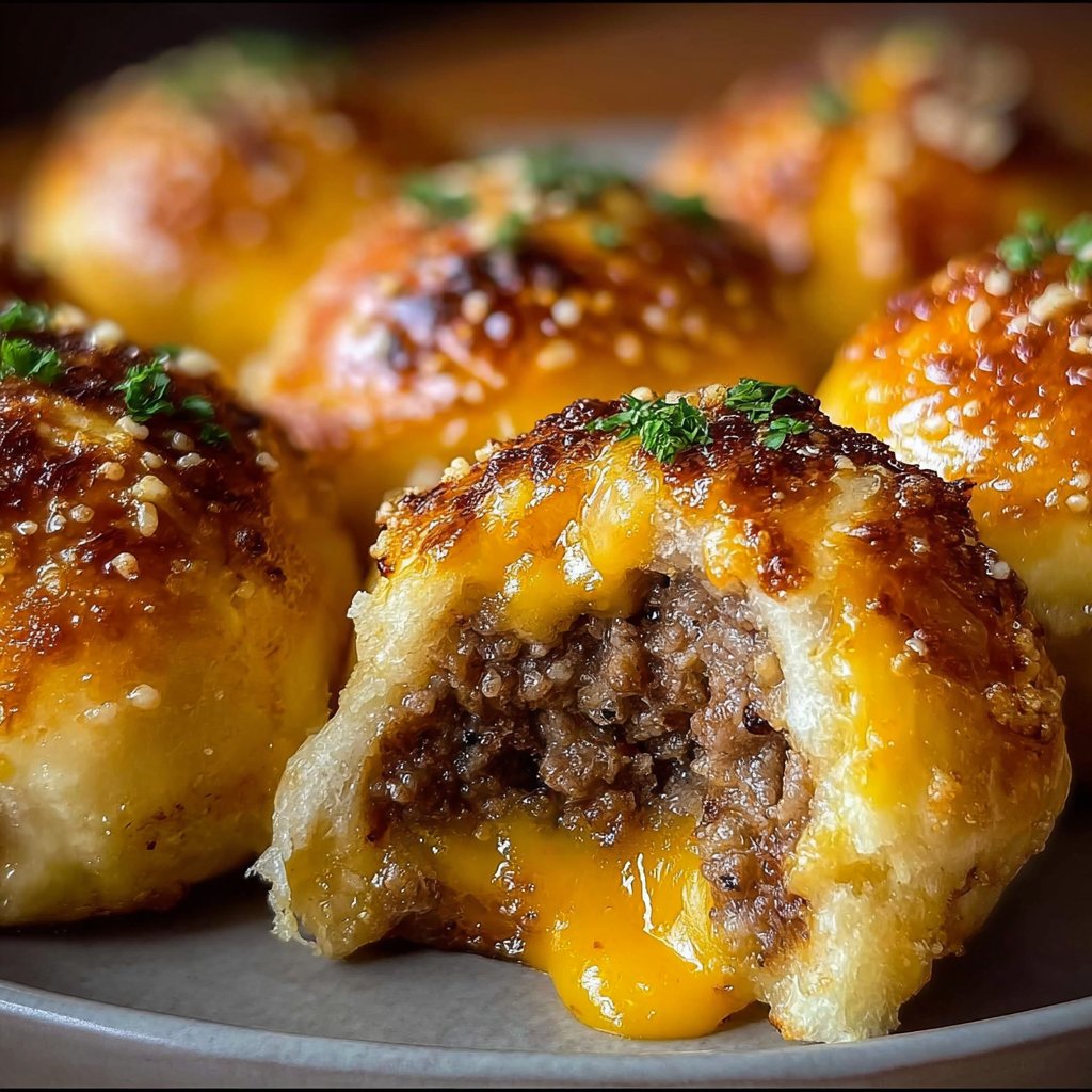 Garlic Parmesan Cheeseburger Bombs 2 Garlic Parmesan Cheeseburger Bombs
