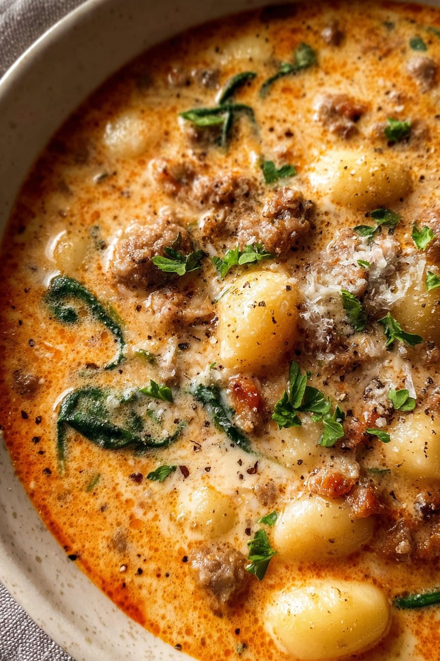 Creamy Italian Sausage Gnocchi Soup