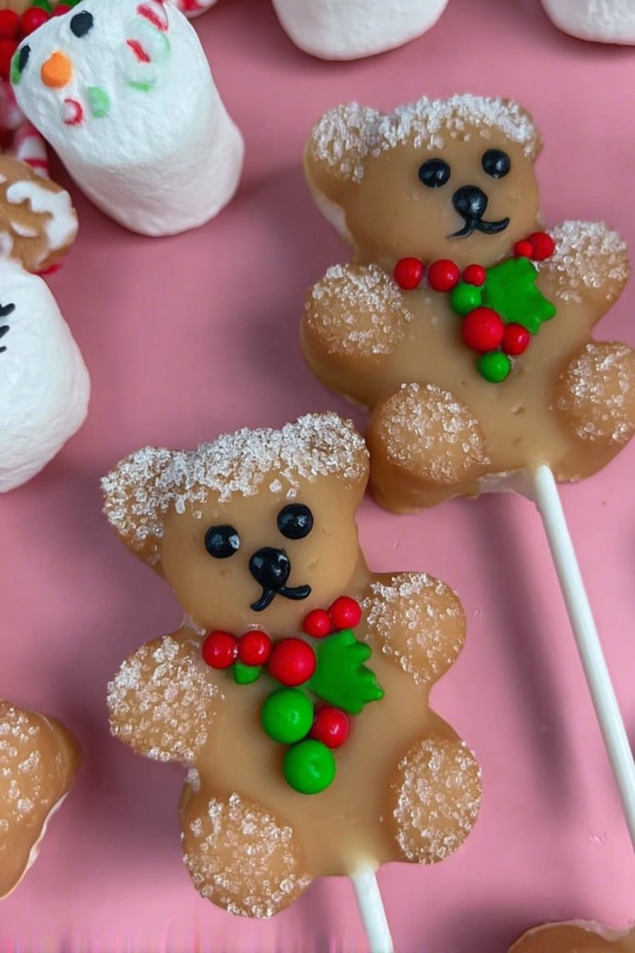 Easy No-Bake Marshmallow Teddy Christmas Treats