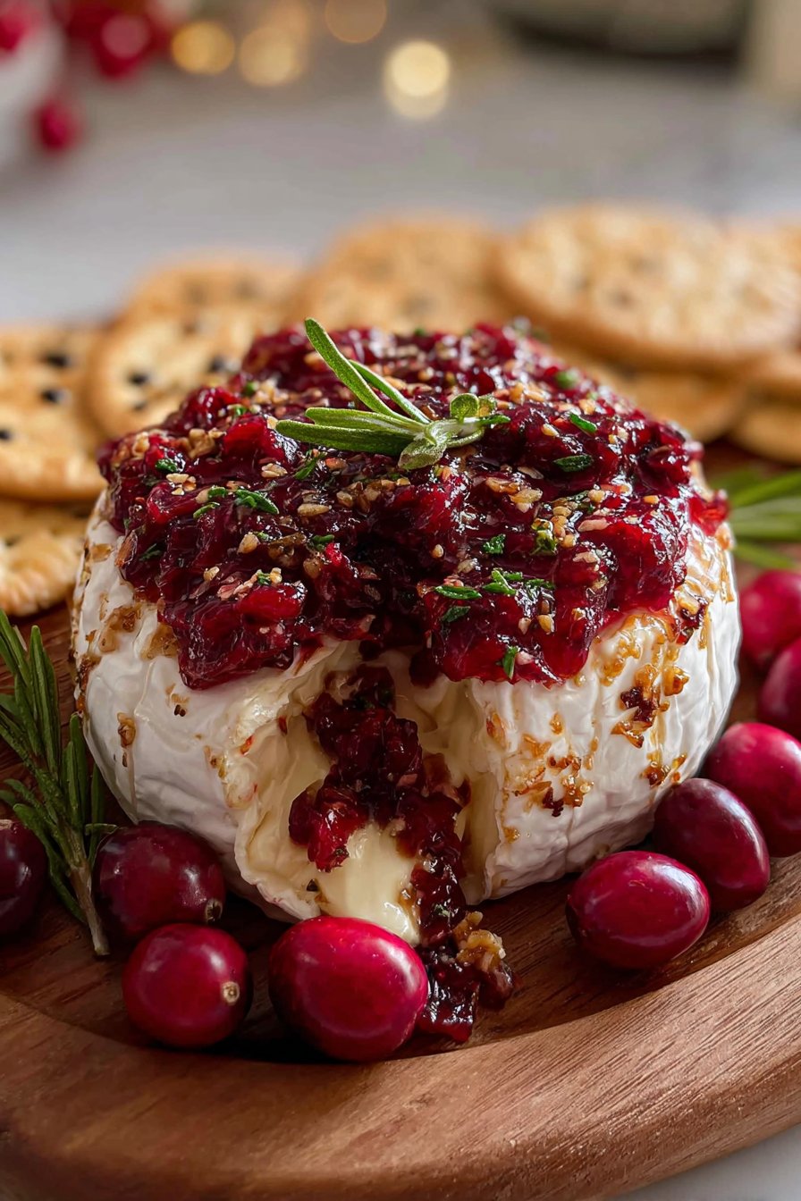 Cranberry Brie Cheese Appetizer - Christmas Party Appetizers - Christmas Dinner Ideas - Dinner Recipes