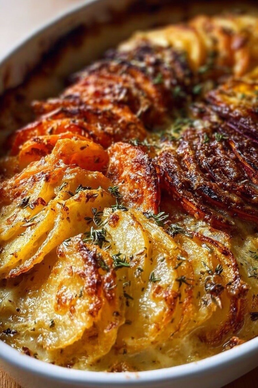 Cheesy Root Vegetable Gratin