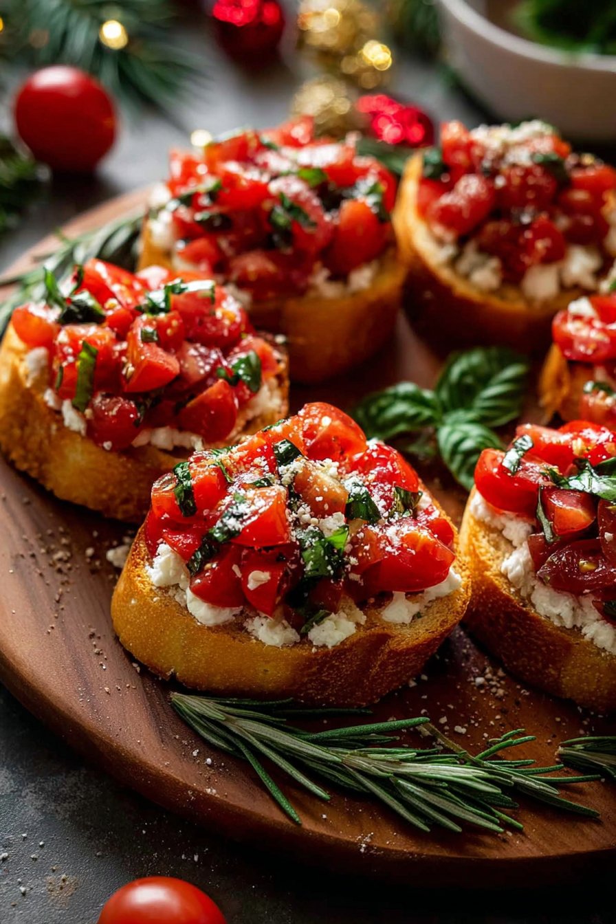 Simple Christmas Bruschetta Wreath