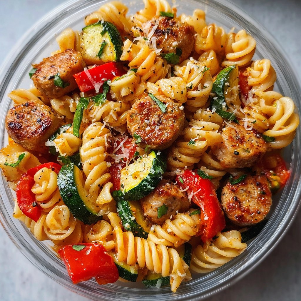 Chicken Sausage Pasta Meal Prep Bowl