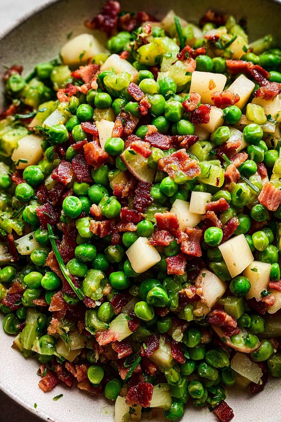 Thanksgiving Pea Salad with Pancetta and Pears 2 Thanksgiving Pea Salad with Pancetta and Pears