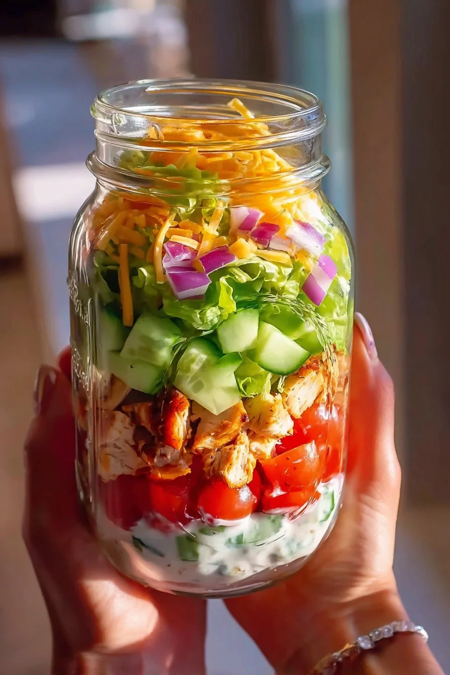 Chicken ranch salad 3 Delicious chicken ranch salad with fresh ingredients and ranch dressing