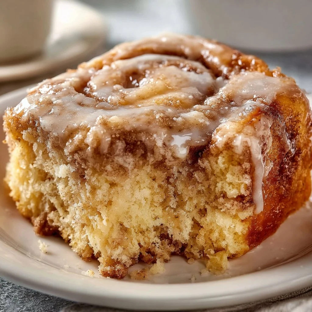 Cinnamon Roll Cake: Easy, Gooey & Comforting Dessert 3 Deliciously gooey Cinnamon Roll Cake topped with icing.