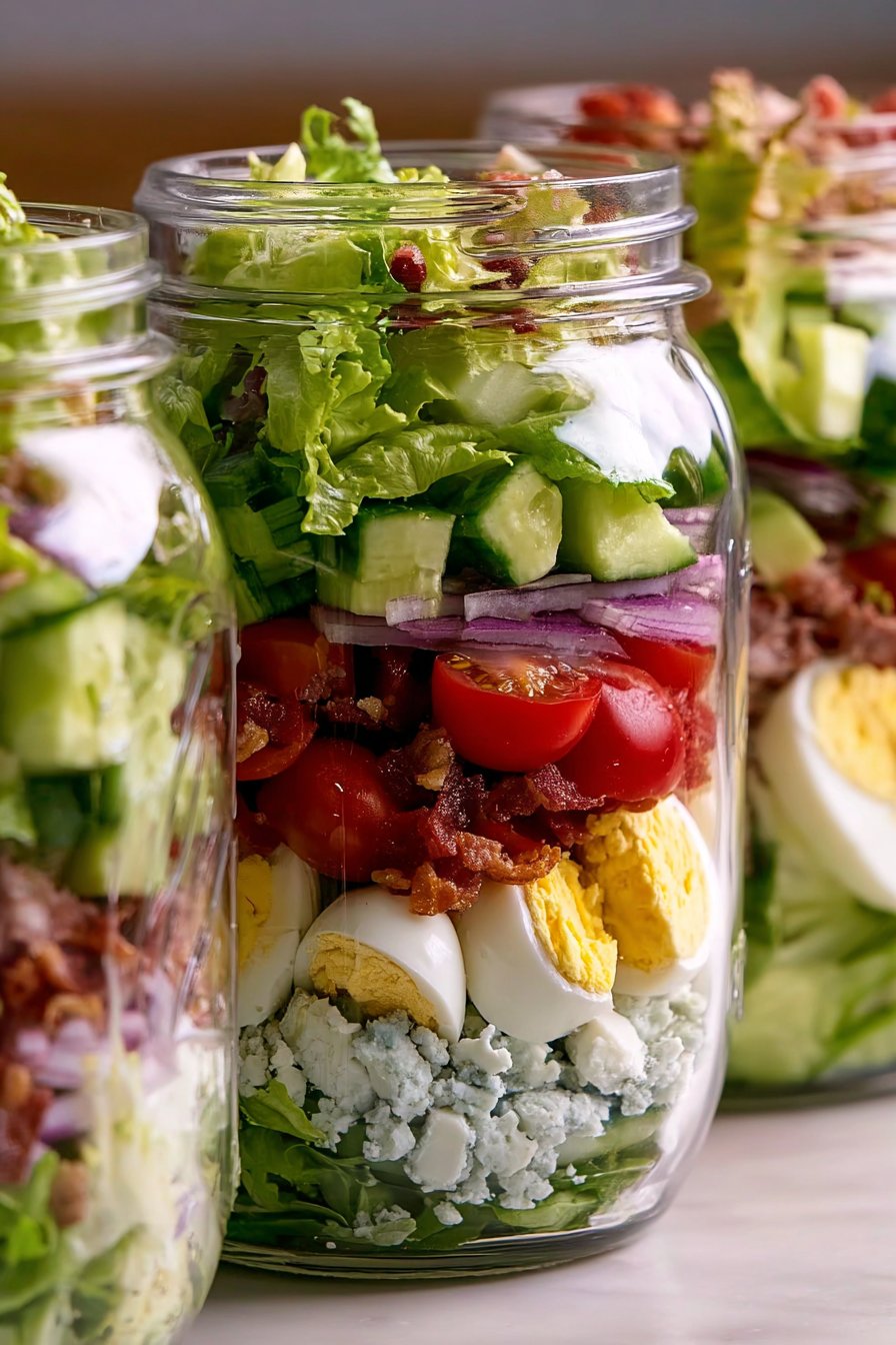 Mason Jar Cobb Salad 2 Mason Jar Cobb Salad