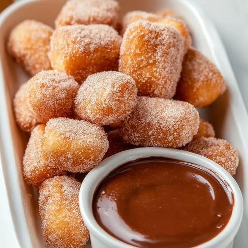 Fluffy Air Fryer Churro Bites 3 Fluffy air fryer churro bites dusted with cinnamon sugar